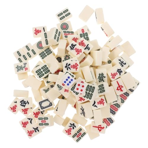 Mini ensemble tuiles chinoises de mahjong portable aux finitions soignées pour loisirs