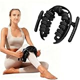 Rodillo de masaje para piernas, masajeador de drenaje linfático, 28 rodillos, masajeador muscular de piernas para piernas, brazos, tenis, codo, relajación muscular (negro)