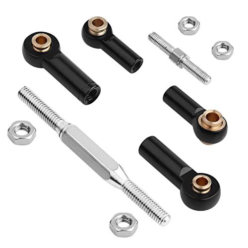 Aluminum Turnbuckles/Camber Links Rc Upgrade Parts For 1/10 Scale Traxxas Slash/Rustler/Hoss/Stampede/Bandit Vxl 2Wd 4X4 Bigfoot Rc Cars,70-80Mm Eye-To-Eye Adjustable Parts (Black) #TOP1