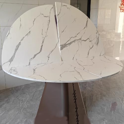 Large Round Foldable Table Top - 200cm Solid Wood Circle Table Extender, Space Saving for Family Dinners, No Legs Replacement, Walnut Finish, 4-Fold Design