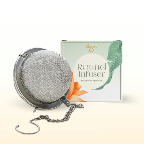 Image of Stainless Steel Tea Infuser for Loose Leaf Tea | Durable Round Ball Chai Strainer with Hook | Easy-to-Clean Tea Steeper for Green Tea, Black Tea and Herbal Infusions