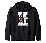 bruh i'm in sixth grade back to school 6th grade football felpa con cappuccio