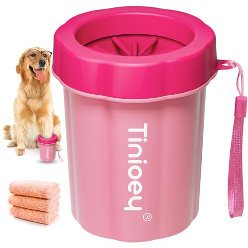 Tinioey Medium Dog Paw Cleaner with Towels