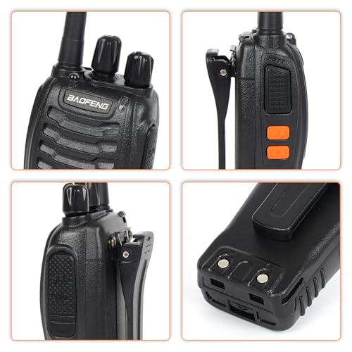 Walkie Talkie 16 Kanäle CTCSS/DCS - Wiederaufladbares Walkie Talkie 1500mAh, Professionelle PMR-Funkgeräte Reichweite 3-5 km, für Baustellen, Wandern, Sicherheit BF-88E
