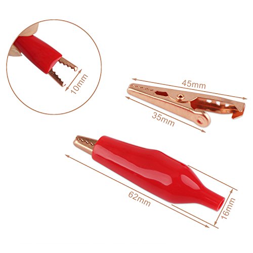 Image of DROK Jumper Wires with Alligator Clips Electrical - 6pcs 45mm Large Pure Copper 19.6 inches /50cm Test Leads with Alligator Clips for Multimeter Electrical Testing