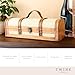 Twine Vintage Trunk Wine Bottle Gift Box, Wood Wine Box with Lid and Handle, Wood, Faux Leather, Brass, Cloth, Holds 1 Bottle