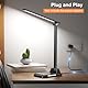 Ylatoial Schreibtischlampe LED Dimmbar, LED Tischlampe mit 5 Farben und 10 Helligkeitsstufen, USB Ladeanschluss, Nachtlicht, Timer, Touch Steuerung, Schreibtischlampe Kinder für Lektüre Büro, Schwarz