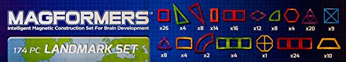 Magformers Landmark Set (174-Pieces) Magnetic Building Blocks, Educational Magnetic Tiles Kit, Magnetic Construction Stem Set #TOP2