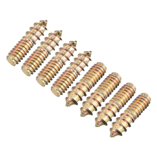 Image of uxcell 1 /4-20x1 Hanger Bolts, 8pcs Double Ended Screws Wood Dowel Screws for Furniture