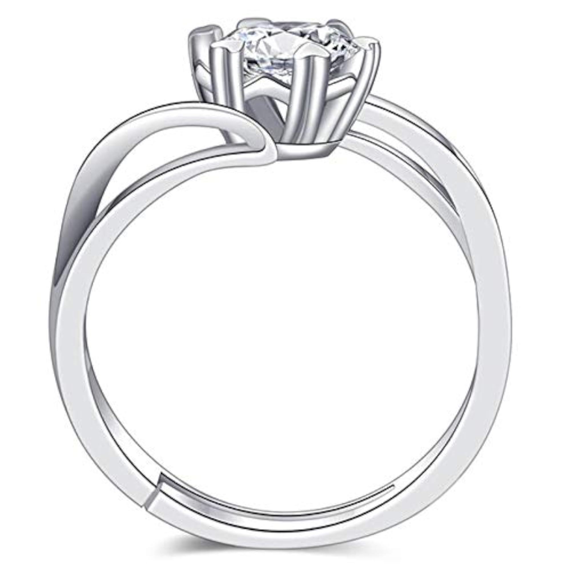 Hearts Crystal Proposal Adjustable Ring, Unisex