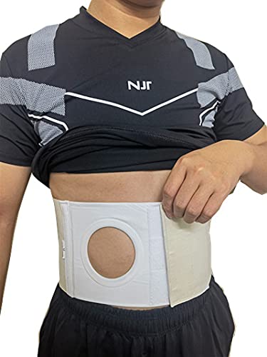 Realmedi Unisex Ostomy Abdominal Binder (Opening 3.14 Inch) Ostomy Belt Hernia Colostomy Belt Colostomy Bag Support Stoma Support Wrap (L: 41.34-45.28 Inches) #TOP1