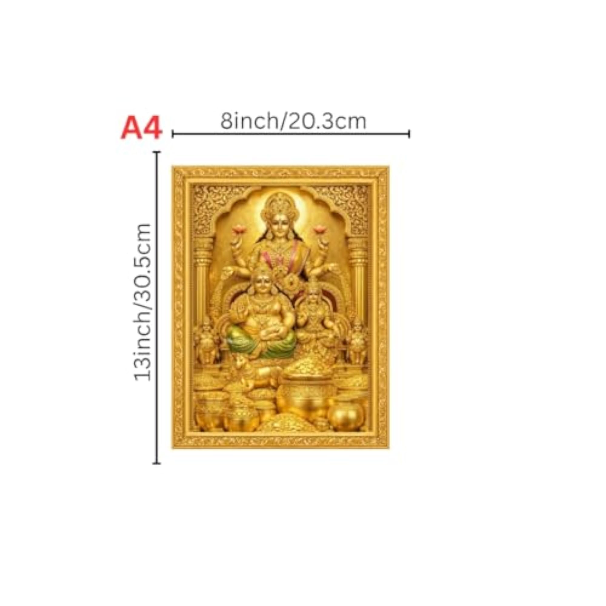 Lakshmi Kubera Photo Frame, Religious Wall Hanging