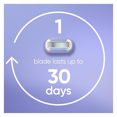 Gillette Venus Extra Smooth Contour Razor for Women, Includes 1 Reusable Razor Handle + 4 Count 5-Bladed Razor Refills, Women's Razor with Flexiball Pivoting Handle and Shower Holder
