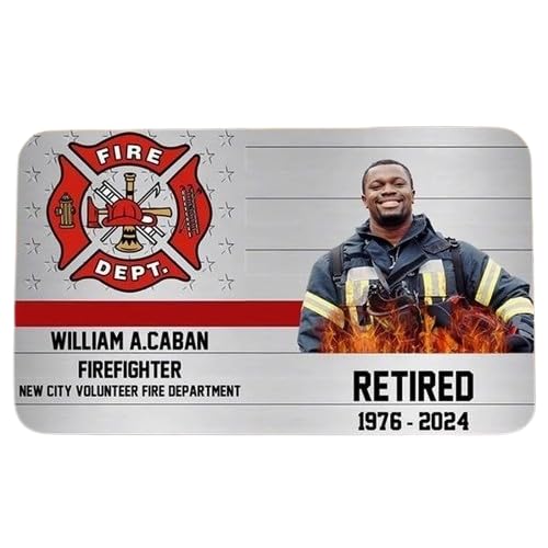 Upload Photo - Personalized Firefighter Custom Department & Name Aluminum Wallet Card