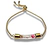 ENELIART Bracelet personnalisé avec prénom sur grain de riz – Bijou fait main en France – Cadeau symbolique et unique – Message miniature en fiole de verre – Bracelet ajustable