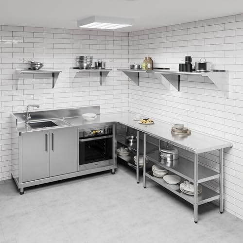 Image of AmGood 36 inch Long X 18 inch Deep Stainless Steel Wall Shelf | NSF Certified | Appliance & Equipment Metal Shelving | Kitchen, Restaurant, Garage, Laundry, Utility Room