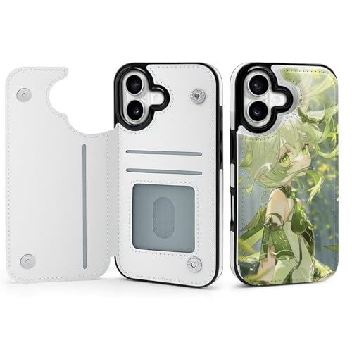 For ���_ Genshin Impact �Ή� iPhone 16plus �X�}�[�g�t�H���P�[�X �蒠�^ ����PU���U�[ ���u���X�^���h�@�\�t�� �J�[�h�X���b�g �X�g���b�v�t�� ���z�^ �}�j���A���� �J�[�h���[ ��G�肪�悢 �_�u���{���h���C�z�� YS-