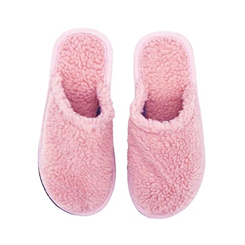 Pantufa Adulto Lã de Ovelha Rose Chinelo de Quarto Antiderrapante (Rose, br_footwear_size_system, ad