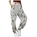 AECBUY Pantalons Femmes Ankle Patterned Ripstop Retro Pantalon Crayon Regular sans Poche Tregging Casual Femme Automne Élastique Léger