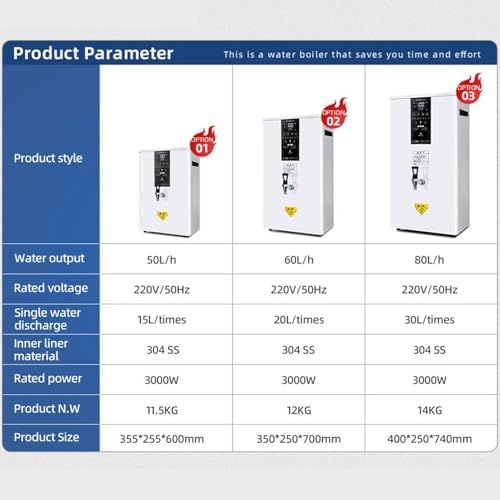 80L Electric Instant Hot Water Dispenser, Wall-Mounted Commercial Kettle for Tea & Coffee, Step-Heating Boiler Machine for Home & Office - Fast Hot Water Solution