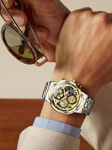 Image of OLEVS Watches for Men Automatic Self Winding Luxury Dress Big Face Wrist Watches