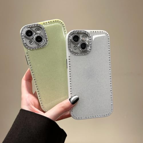 Coque iPhone 14 Pro antichoc violette stras paillette avec protection camera - 5
