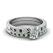 Jewelryonclick Set Milgrain Gratificante Plata esterlina Creado Esmeralda cojín Forma Juegos de Anillos de Boda Configuración de Puntas Tamaño 63 Piedra del zodíaco