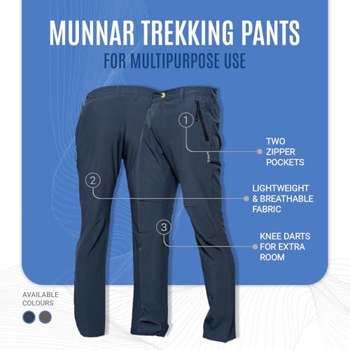 Image of GOKYO Munnar Trekking Pants Lightweight Trekking Pants for Trail Comfort, Durability, and All-Day wear for Mens