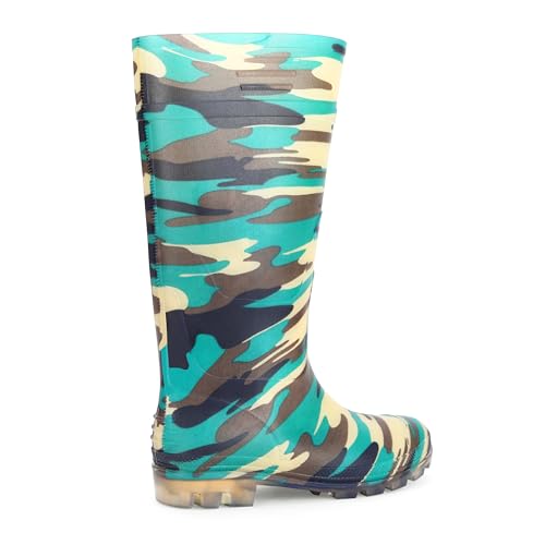 Image of Vaultex Military Design Gumboots for Men 15 inch Height Ultra Lightweight Anti-Slip Sole, Waterproof Puncture & Tear Resistant for Industrial, Agriculture, Rainwear, & Construction Size -5 to 12