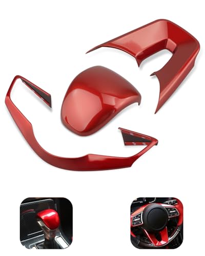 Steering Wheel Gear Shift Cover Fit for Kia Forte Cerato K3 2019 2020 2021 2022 2023 2024 Red ABS Interior Decoration