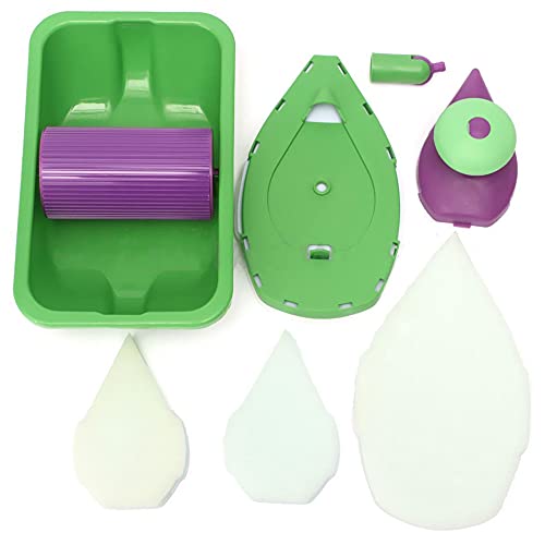 Toyofmine Point N Paint Easy Paint Pads Point Painting Roller Tray Multifunction Tool and 3 Sponge Set Kit