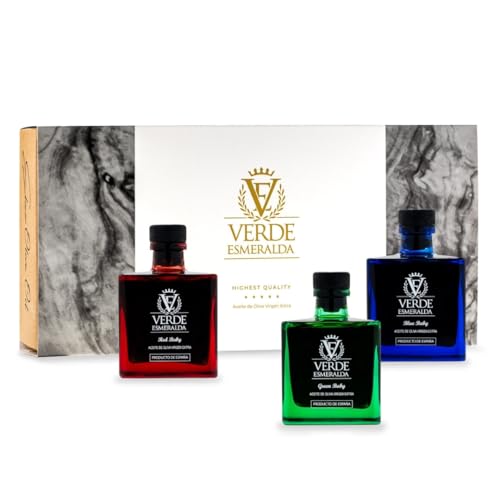 Pack Baby Aceite de Oliva Virgen Extra Verde Esmeralda – Edición Especial de España-Jaén, 3x100ml | Olive Oil Premium sin filtrar de la Sierra de Cazorla, formato mini exclusivo, afrutado intenso.