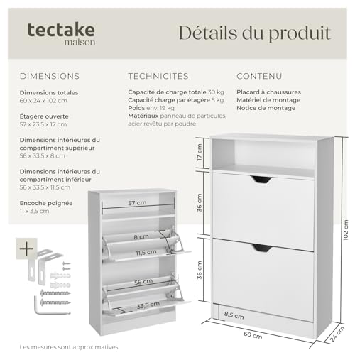 Armoire à chaussures pour 12 paires de chaussures - vue 3