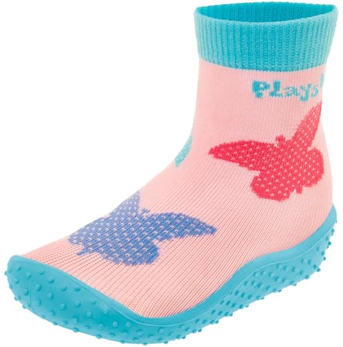 Playshoes Calcetín acuático, Zapatos de Agua, Mariposas Rosa, 28/29 EU