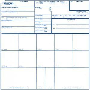Official Fingerprint Cards, Applicant FD-258, 5 Pack