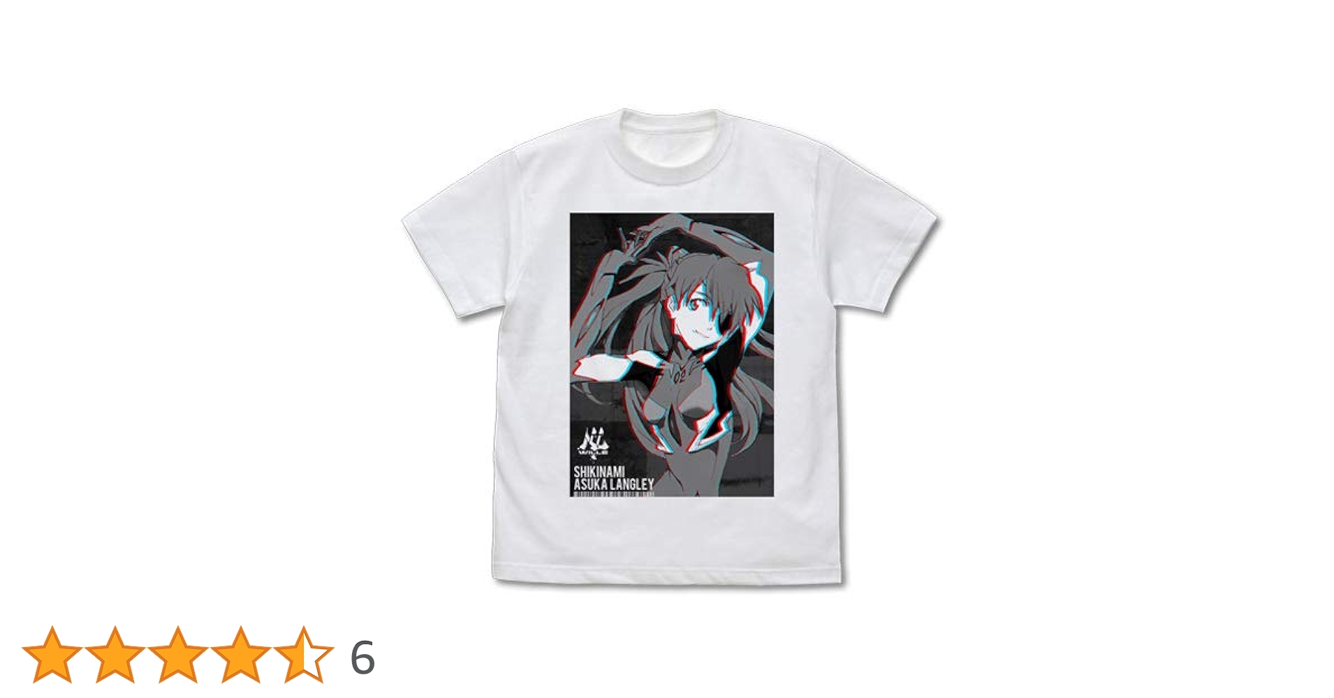 エヴァンゲリオン アスカ Tシャツ ホワイト エヴァンゲリオン アスカ Tシャツ size2XL ホワイト