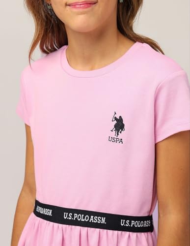 Image of U.S. Polo Assn. Kids Regular fit Cotton Short Sleeves Round Neck Dresses