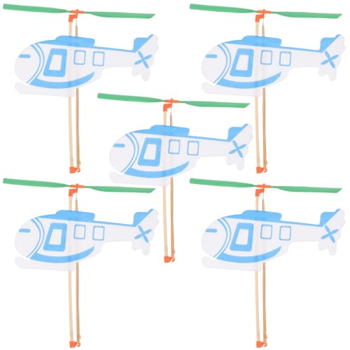 ledmomo 5個 橡筋動力グライダー飛行機モデル 手作り立てヘリコプターおもちゃ の実用的航空機 飛行学習用装飾用