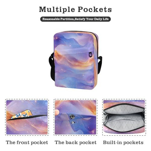 messenger bag for men mens shoulder bag Casual Purse Adjustable Strap for Travel Travel- Peach Blue Purple2