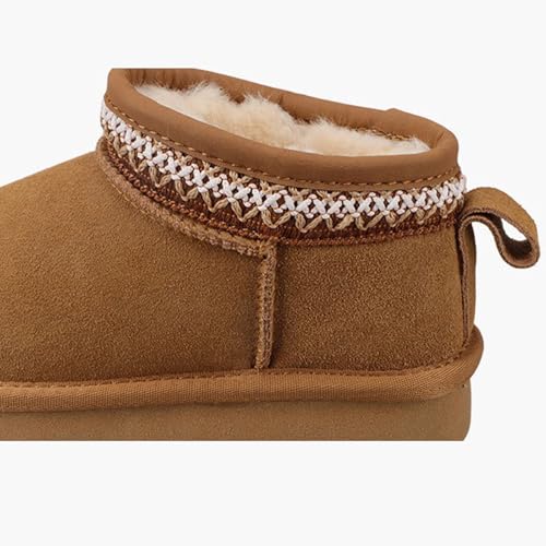 Girls Boys Boots Kids Classic Mini Ankle Faux Fur Lined Warm Snow Shoes Unisex-Child Fashion Boot for Toddler Little Kid Big Kid3