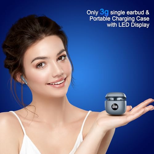 Image of Wireless Earbuds, Bluetooth 5.4 Ear Buds LED Power Display Headphones Bass Stereo, Bluetooth Earbuds in-Ear Noise Cancelling Mic, 40H Playback Mini Case IP7 Waterproof Sports Earphones for Android iOS