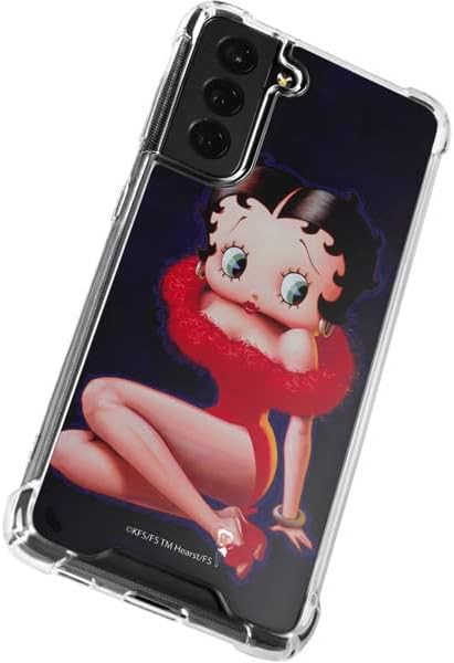Skinit Clear Phone Case Compatible with Galaxy S22 - Officially Licensed Betty Boop Red Dress Design