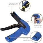 10Gtek Cable Tie Gun - Fastening and Cutting Tool with Handle Special for Nylon Cable Tie Fasten and Cut Cables in Blue