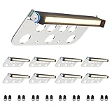 Taoesy 8 Pack 7 Inch Retaining Wall Lights, 5W LED Hardscape Lighting, 12V AC/DC Low Voltage Step Light, 2700K Soft White IP65 Waterproof Outdoor Landscape Lighting for Patio Walls Stairs, ETL