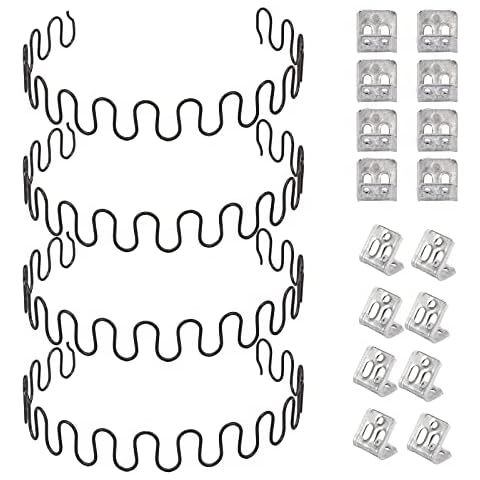 JJDD Sofa Replacement Springs,4 PCS 31" Spring with 16 PCS S Clips,4.0 Wire Diameter Sofa Spring Repair Kit for Seating in Furniture Interior Decoration, Automotive, or Other Applications Cover