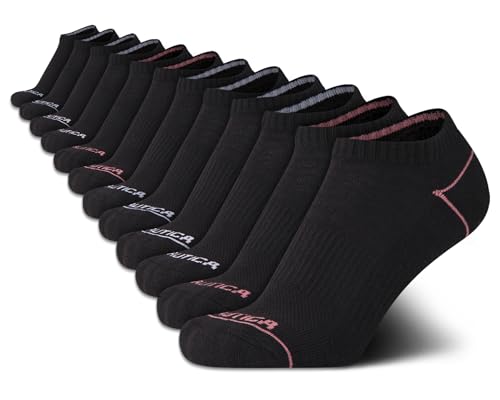 Image of Nautica Womens Low Cut Socks - 12 Pack Breathable Mesh Cushioned Athletic Performance No Show Socks for Women