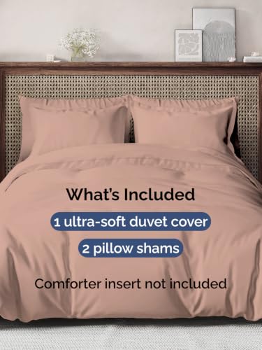 Image of Duvet Cover Oversized King Size - 3 Piece with Zipper Closure - Mauve