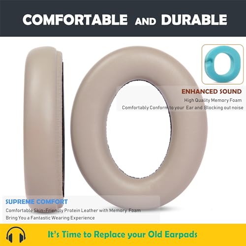 HTINDUSTRY Earpads/Headband Cushion Replacement Compatible with Sennheiser Momentum 4 Wireless Headphone Premium Earpads with Softer Protein Leather/Memory Foam(Brown) - Image 3