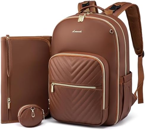 LOVEVOOK Diaper Bag Backpack, Quilted Baby Bag with Changing Pad & Pacifier Holder,Travel Diaper Bags with USB Charging Port