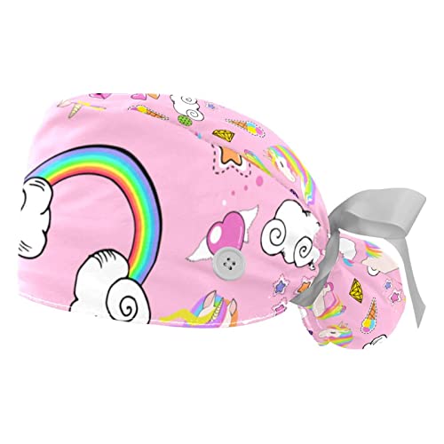 Chapeaux bouffants JDEZ colorés avec motifs licorne pour le confort quotidien au travail